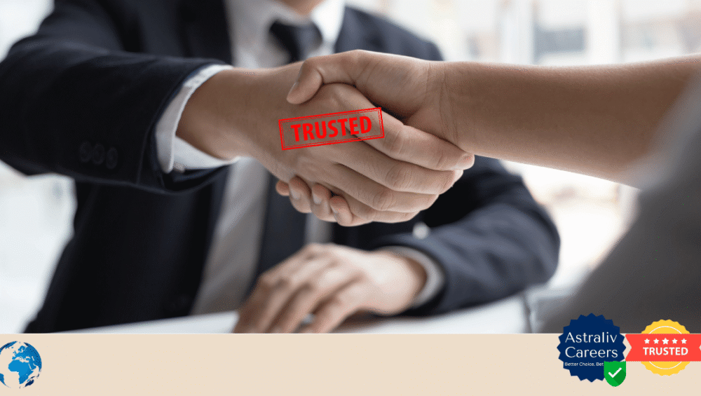 Professional immigration consultant explaining the visa process to a client representing transparency and verification of Astraliv Careers immigration services.